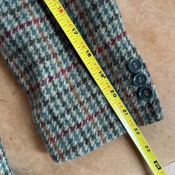 Wool Cashmere Tweed Plaid Blazer Jacket Heritage Classic Donegal Ireland, M - Picture 15 of 15